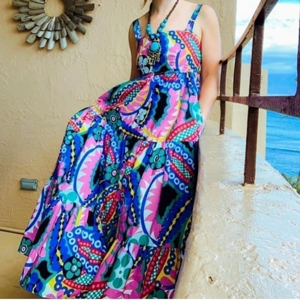 J Crew Ratti Kaleidoscope Floral Maxi Dress Size 0